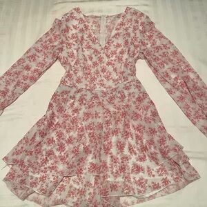 Floral Pink V-Neck Romper